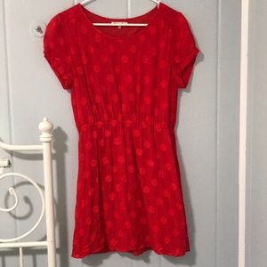 Madewell read polka dot dress
